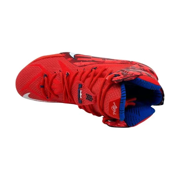 Nike Lebron XII Crimson Red White Mens Athletic Independence Day Sneaker - Picture 4 of 6